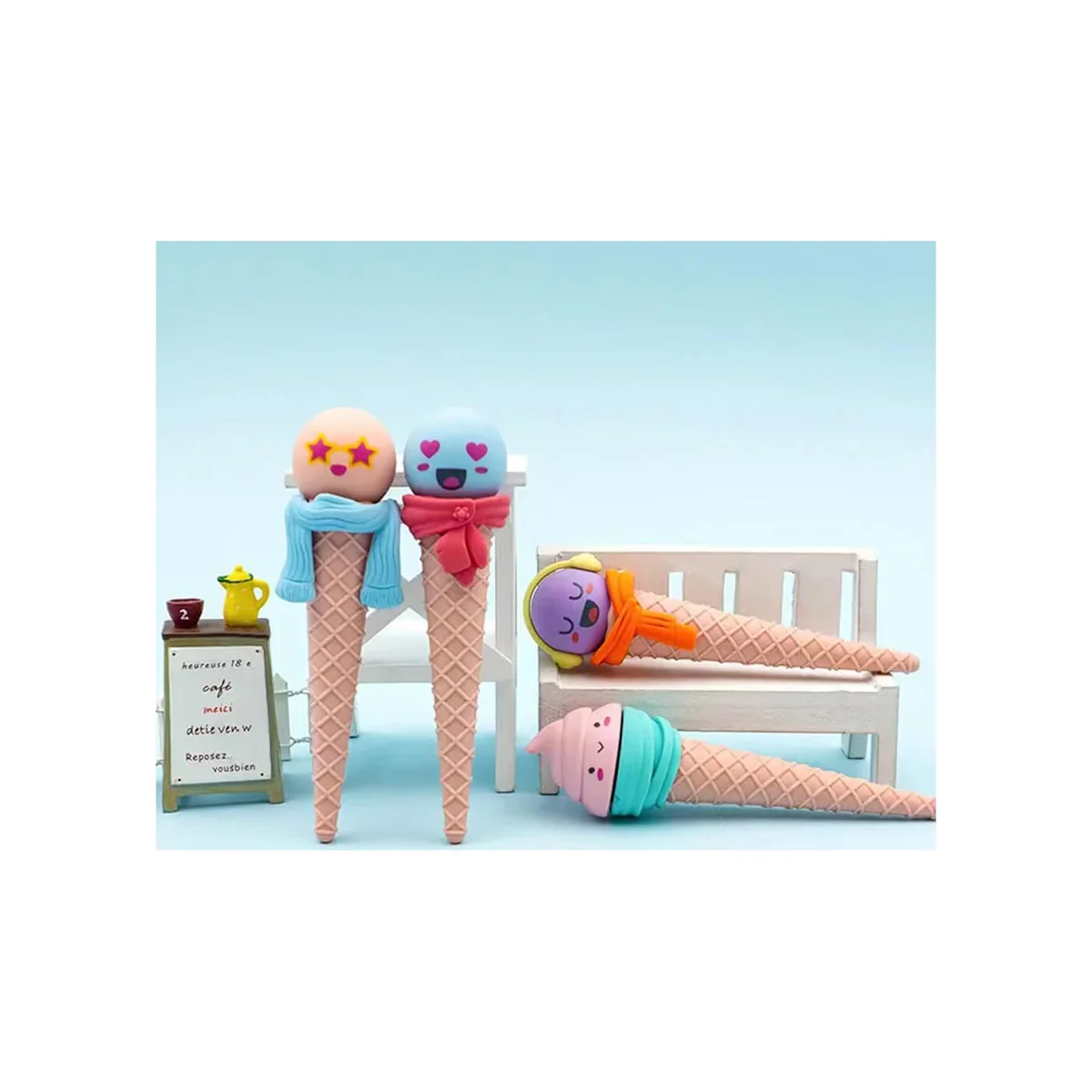 Funny Face Ice Cream Cone Shaped Eraser for Kids - Image 4