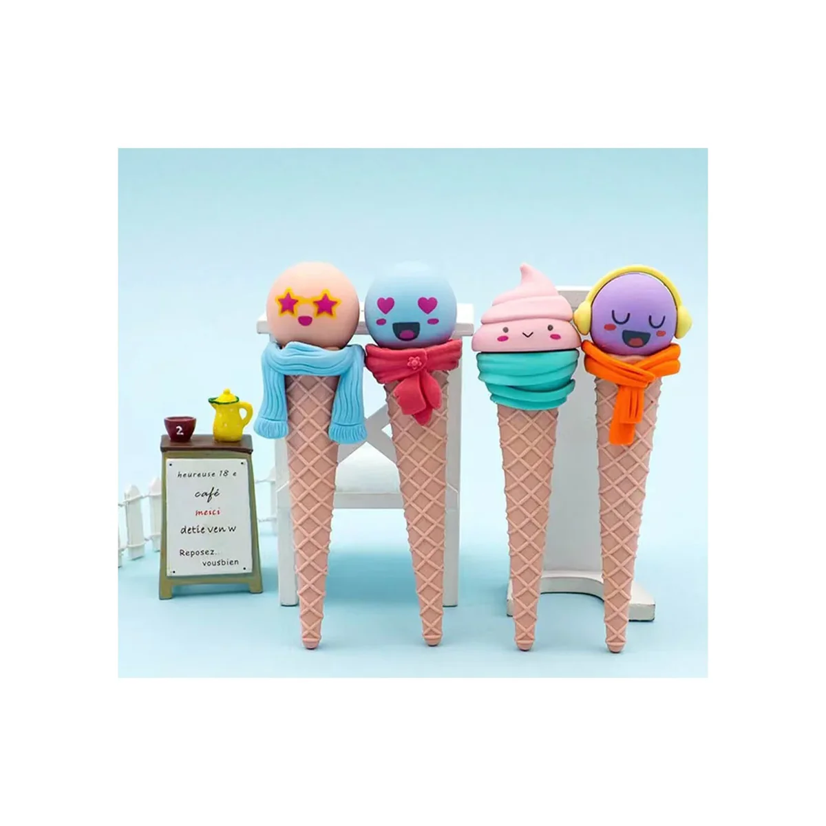 Funny Face Ice Cream Cone Shaped Eraser for Kids - Image 5
