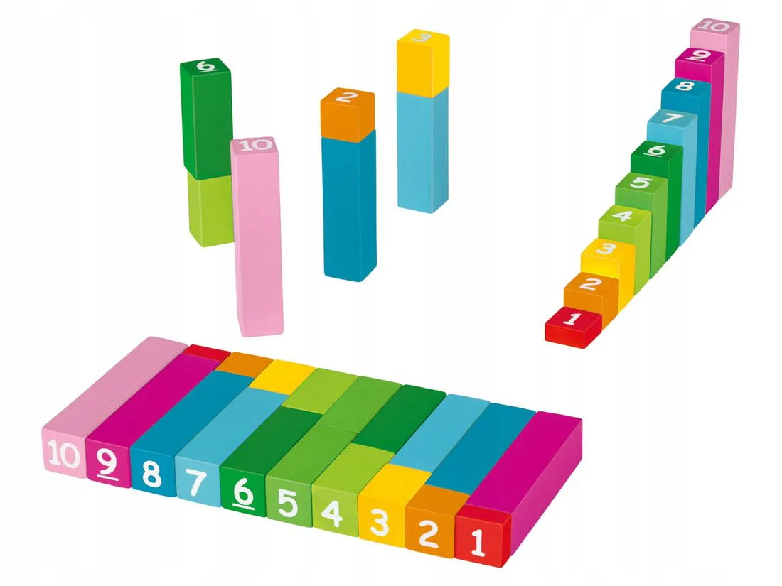 Playtive Wooden Set of Montessori Rainbow Calculation Box 101pcs - Image 2