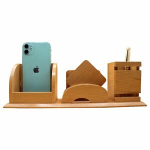 Wooden Table Desk Organizer with Wooden Ballpoint Pen Deal No.207
