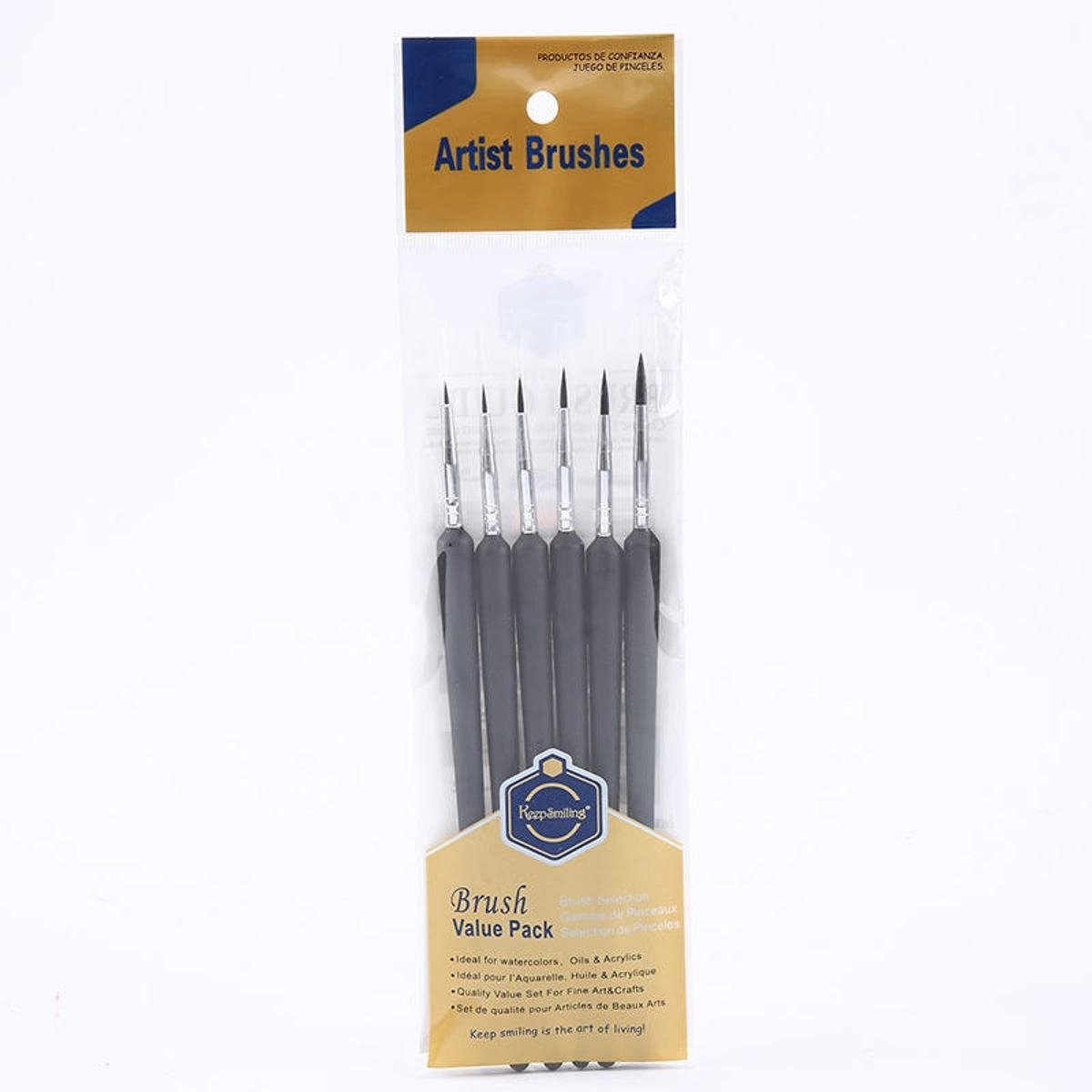 Keep Smiling 6 pcs Set Liner Brush Fine Detailing Paint Brush for Painting - Image 2