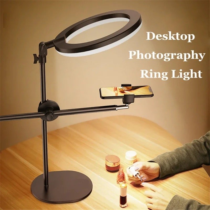 Phone Holder Ring Lamp Retractable Stand Light LED Selfie Ring Light Professional Desk Lamp For Nail Live Broadcast Photography - Image 3