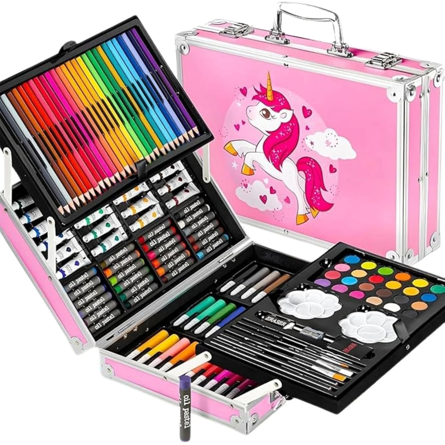 145-Piece Art Set Art for Drawing, Painting Great Gift for Children , for students, and Artists Unicorn) - Image 3