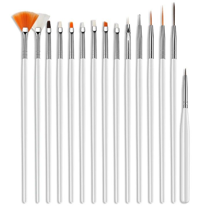 15 Pcs Nail Art Brushes Set,Fine Nail Art Brush Nail Painting Brushes Pen Kit Gel Nails Point Drill Drawing Painting Tools for DIY Nail Art Designs,Professional Nail Art Brush for Home Salon Use - Image 2