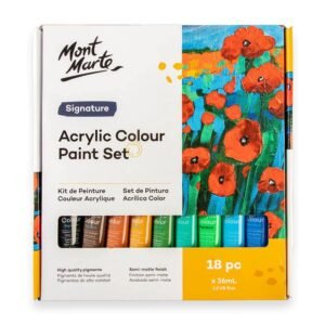 Acrylic Colour Paint Set Signature 18pc x 36ml  Mont Marte Tube