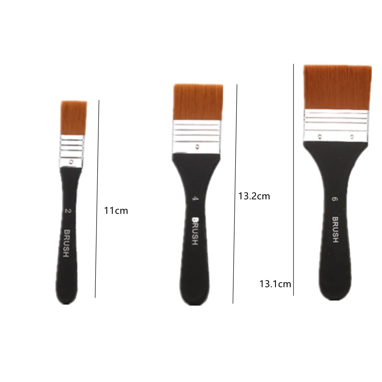 3 Pieces Nylon Drawing Brush Multi-Purpose Large Paint Brush Artist Acrylic Paint Brushes Set for Acrylic Paint Oil Paint Watercolor - Image 2