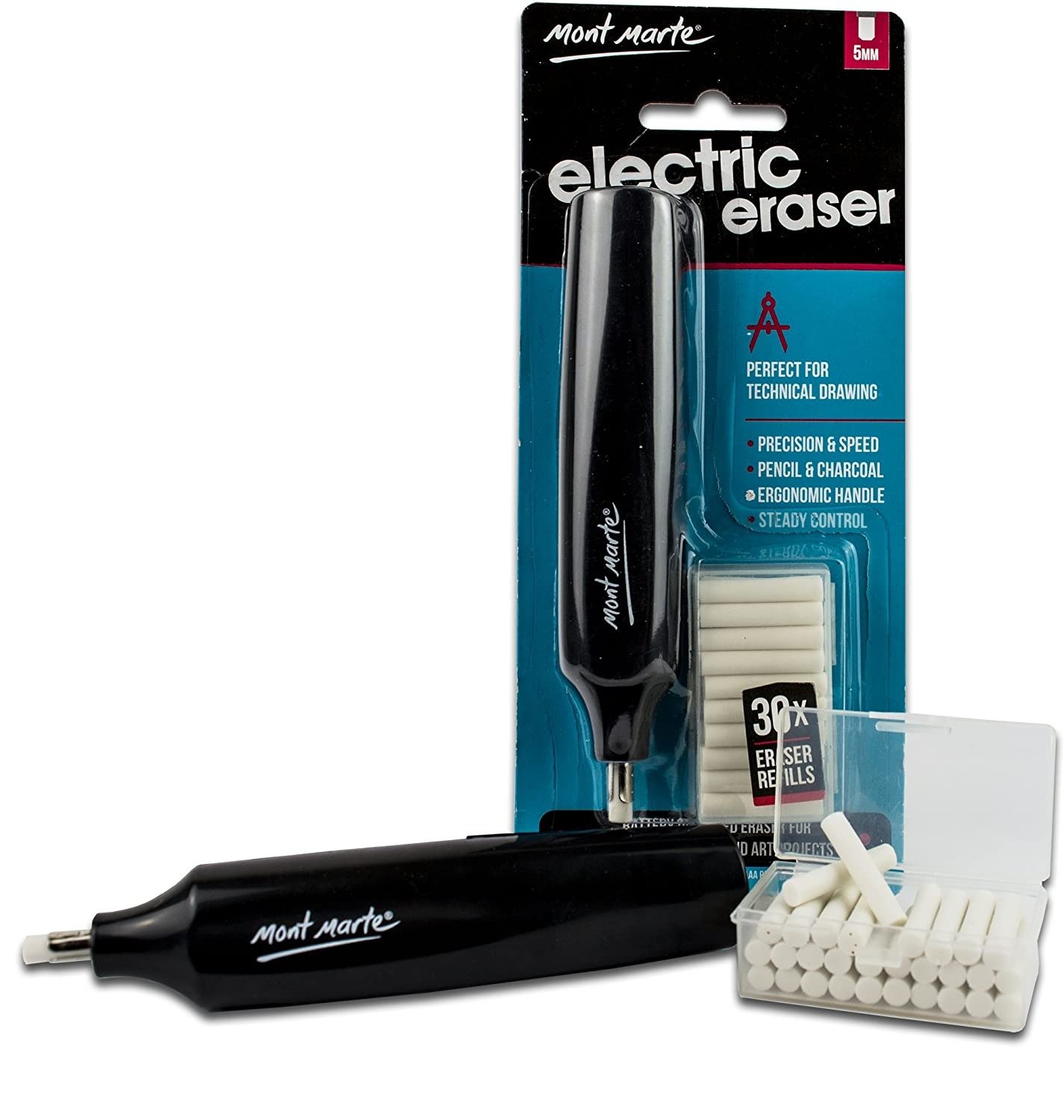 Mont Marte Electric Eraser with 30pce Erasers