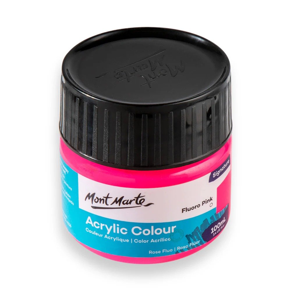 Acrylic Colour Paint Signature 100ml (3.4 US fl.oz) Tub - Fluoro Pink - Image 3