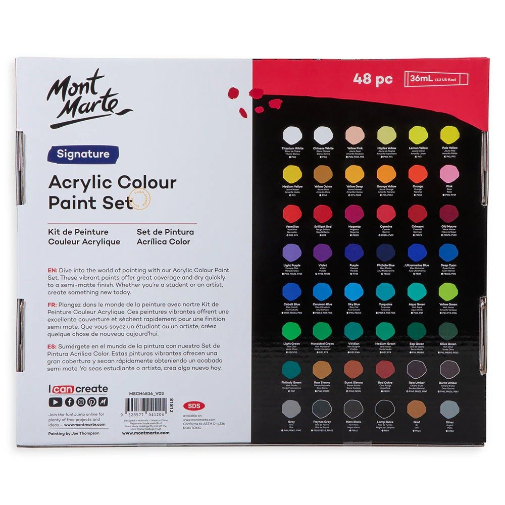 Acrylic Colour Paint Set Signature 48pc x 36ml - Image 2